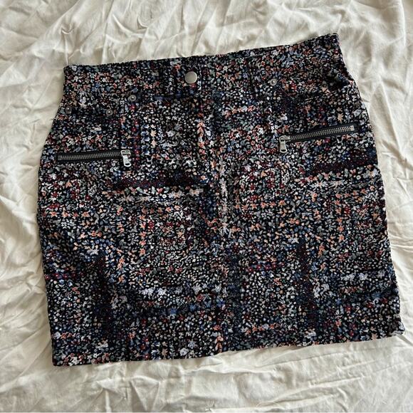 Club Monaco Floral Print Soft Corduroy Mini Skirt - Picture 1 of 5
